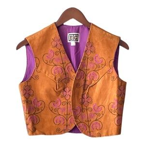 Vintage Eddy George Velvet Style Embroidered Women Y2K Boho Festival Sz 8